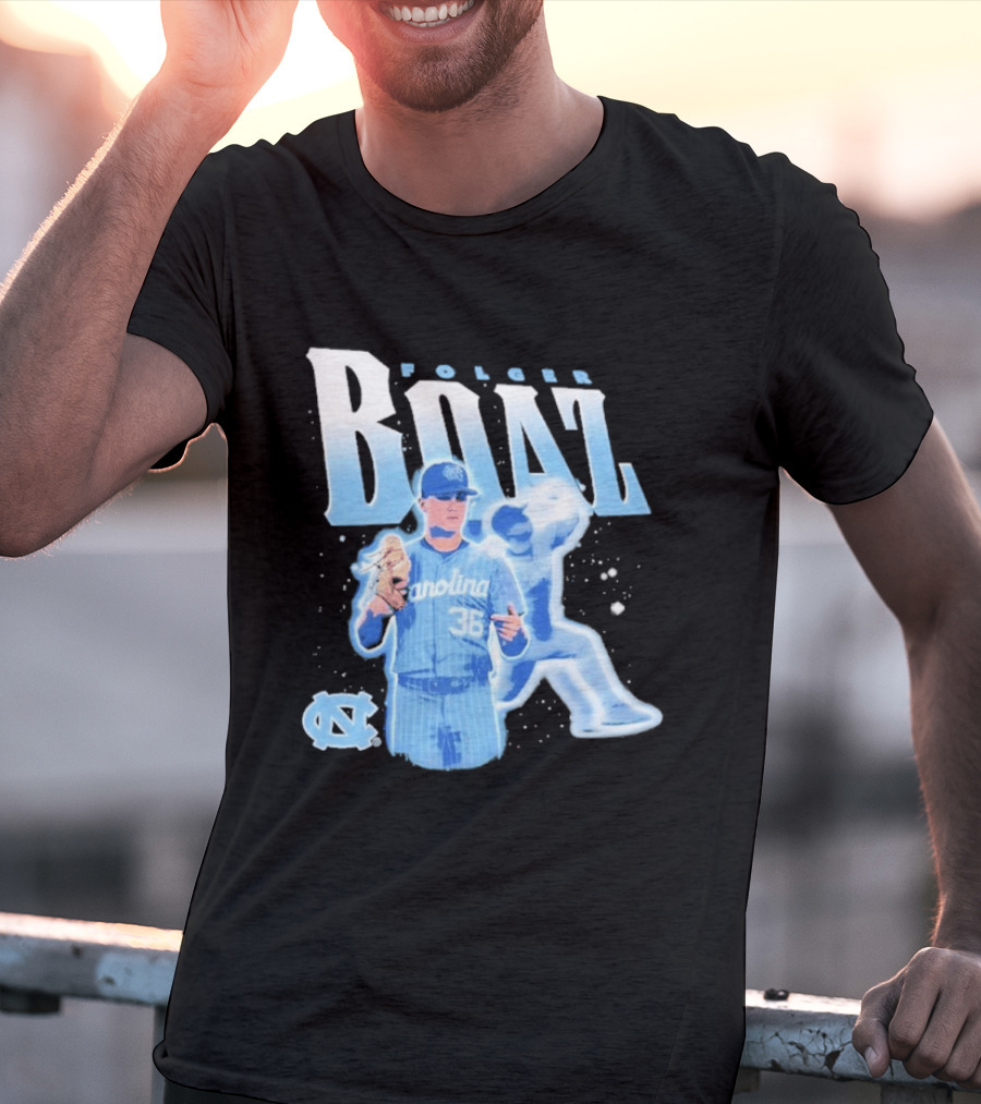 Folger Boaz Carolina Tar Heels Baseball 36 North Carolina Illustrated T-Shirt