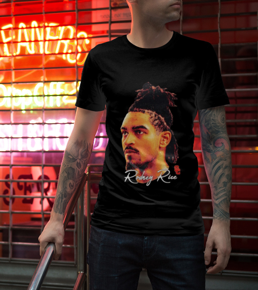 Rodney Rice USC Trojans NCAA Men's Basketball Game Face T-Shirt