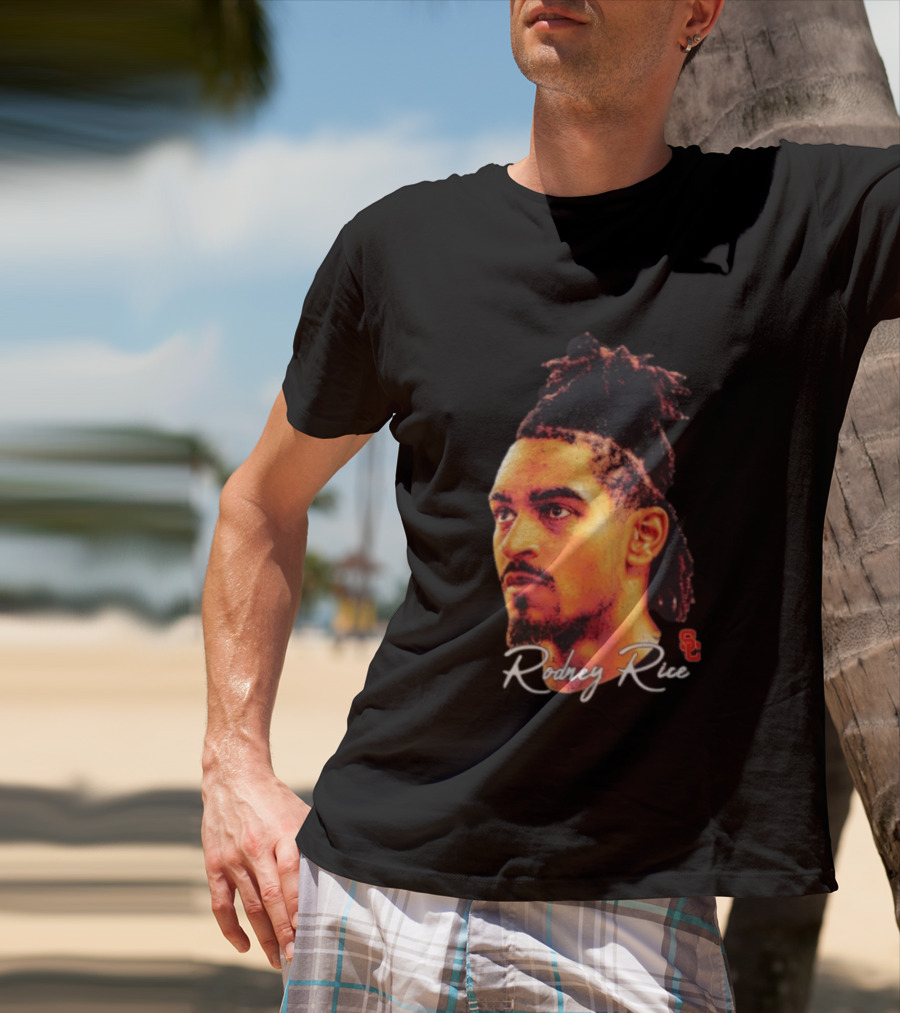 Rodney Rice USC Trojans NCAA Men's Basketball Game Face T-Shirt