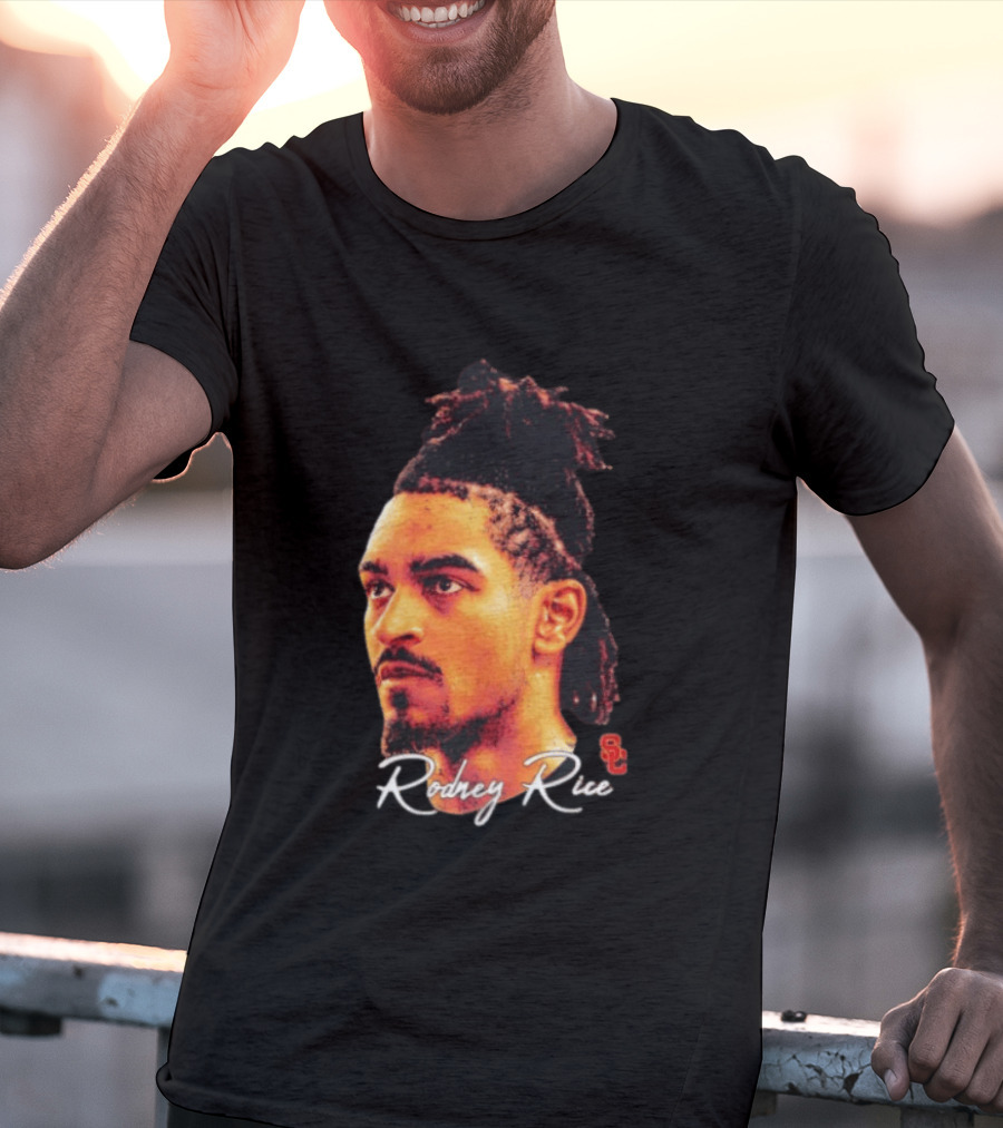 Rodney Rice USC Trojans NCAA Men's Basketball Game Face T-Shirt