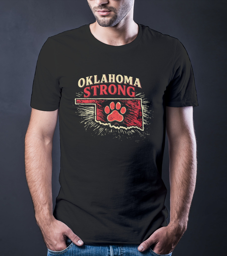 Oklahoma Strong 2026 State Pride Paw Print T-Shirt