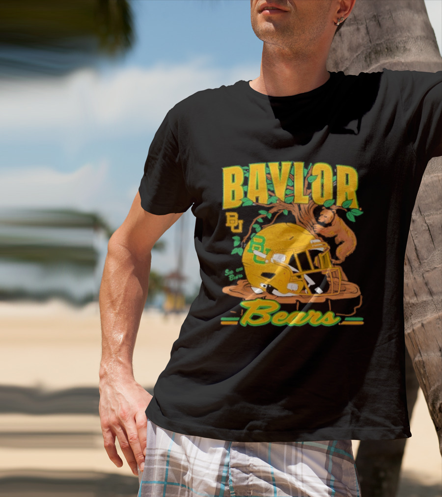 Baylor Bears Football Helmet With Bears And Trees T-Shirt