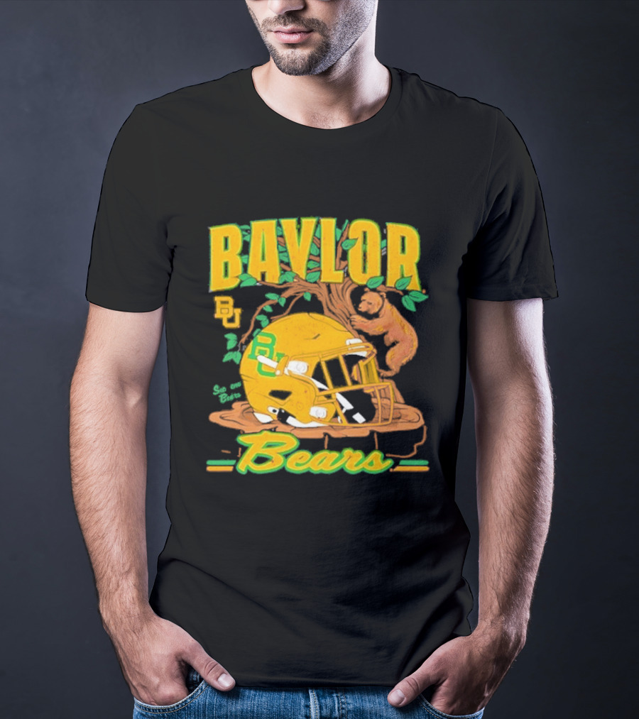 Baylor Bears Football Helmet With Bears And Trees T-Shirt