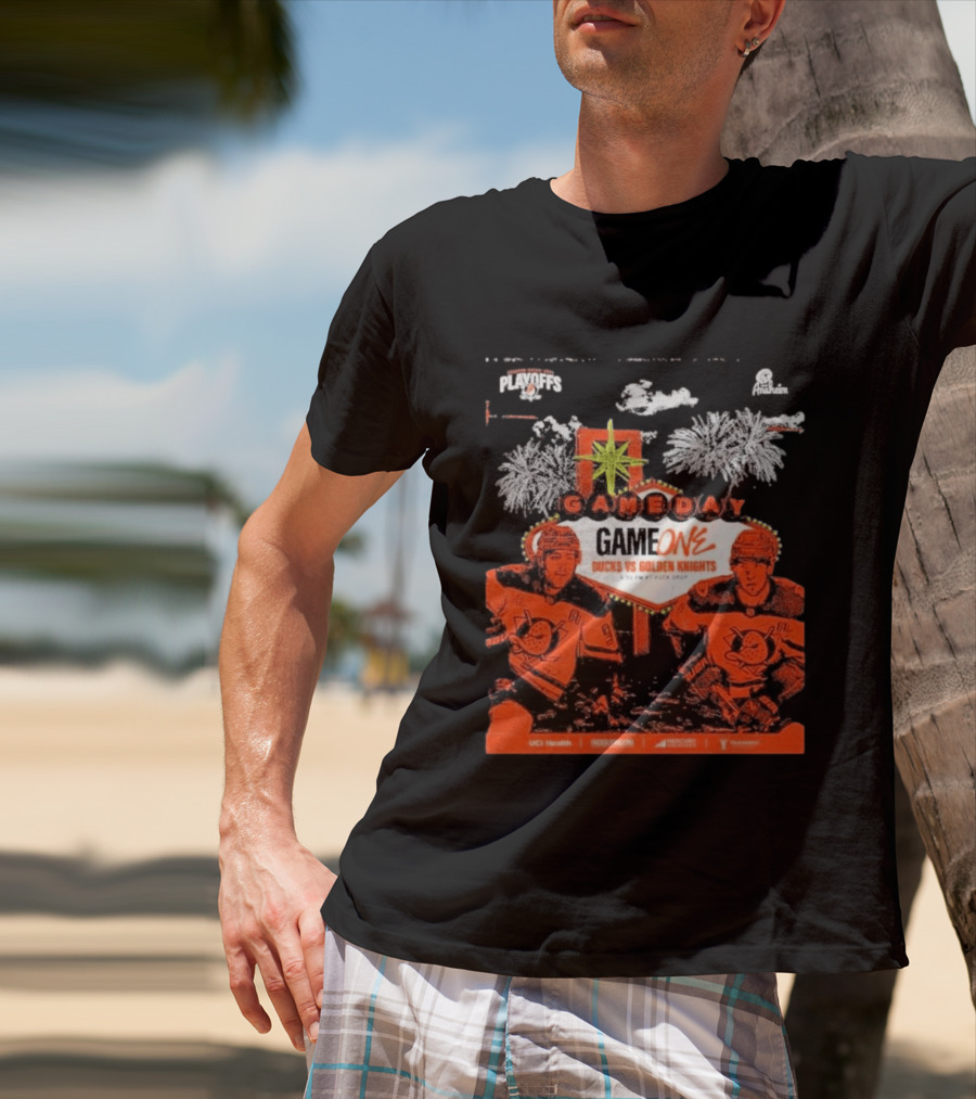 NHL Playoffs Gameday Game One Ducks Vs Vegas Golden Knights 10:30 PM Puck Drop T-Shirt