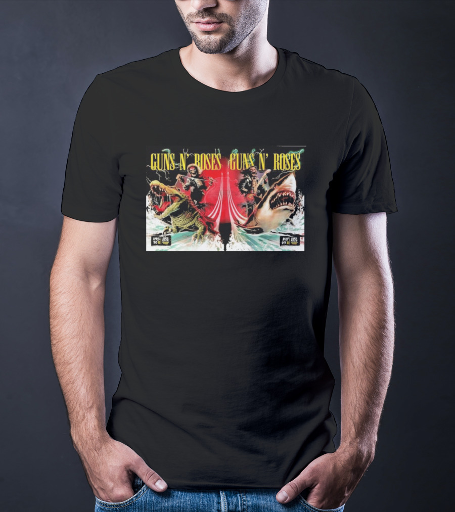 Guns N' Roses April 30 May 5 2026 Hollywood FL Crocodile Shark Skeleton Rock Tour T-Shirt