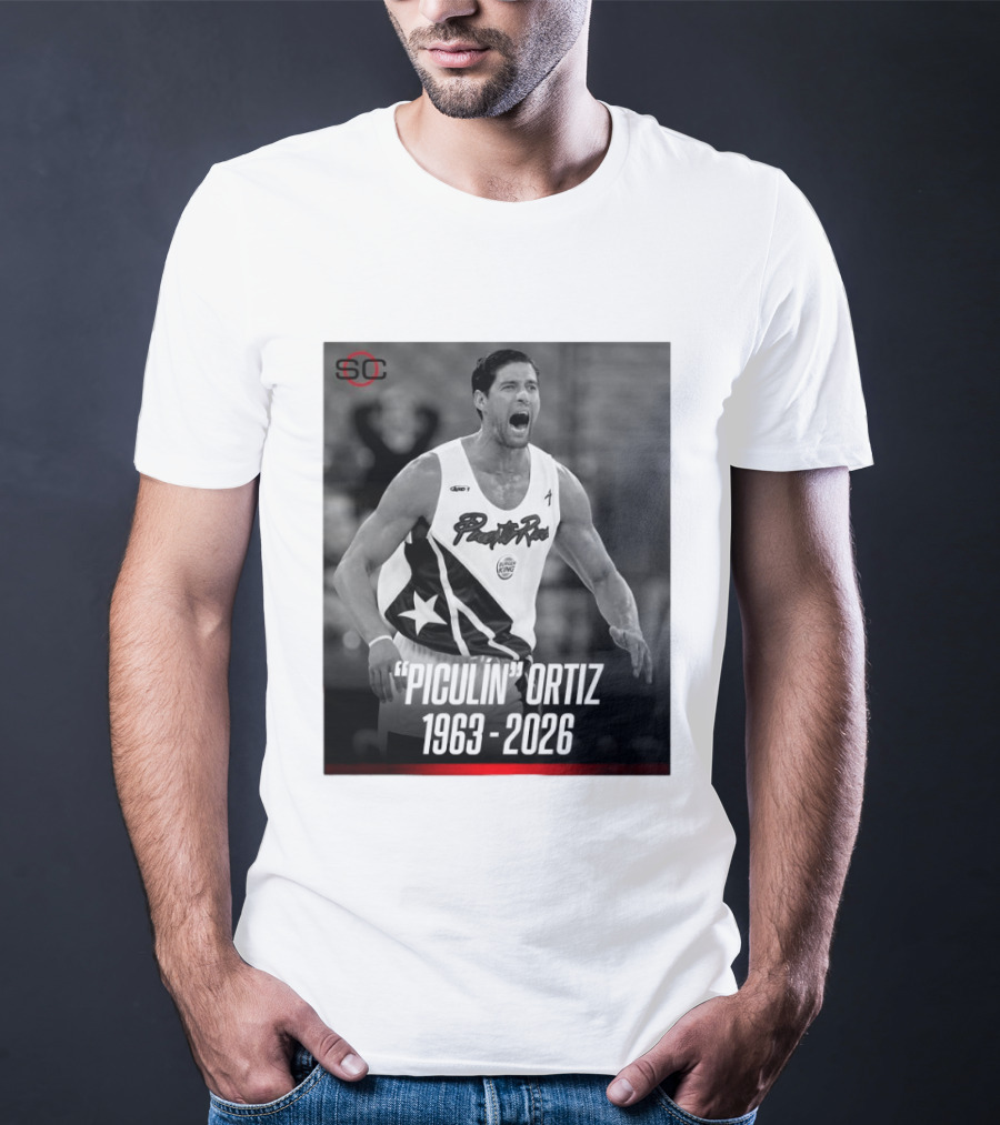 Piculín Ortiz Puerto Rico Basketball Legend 1963 2026 T-Shirt