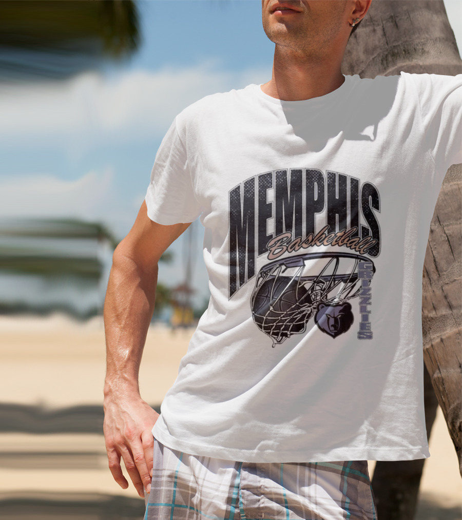 Memphis Basketball Swish With Bear And Hoop T-Shirt