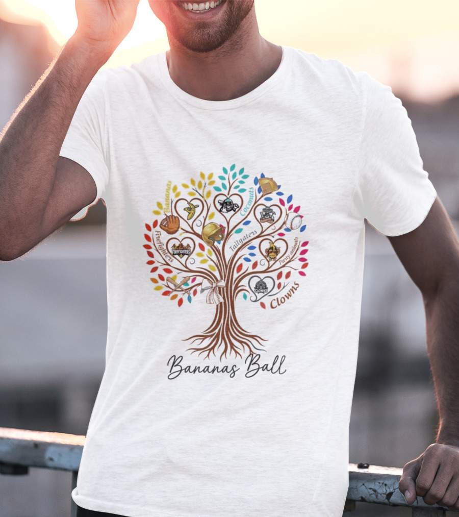 Bananas Ball Tree Tailgaters Clowns Baseball Teams T-Shirt