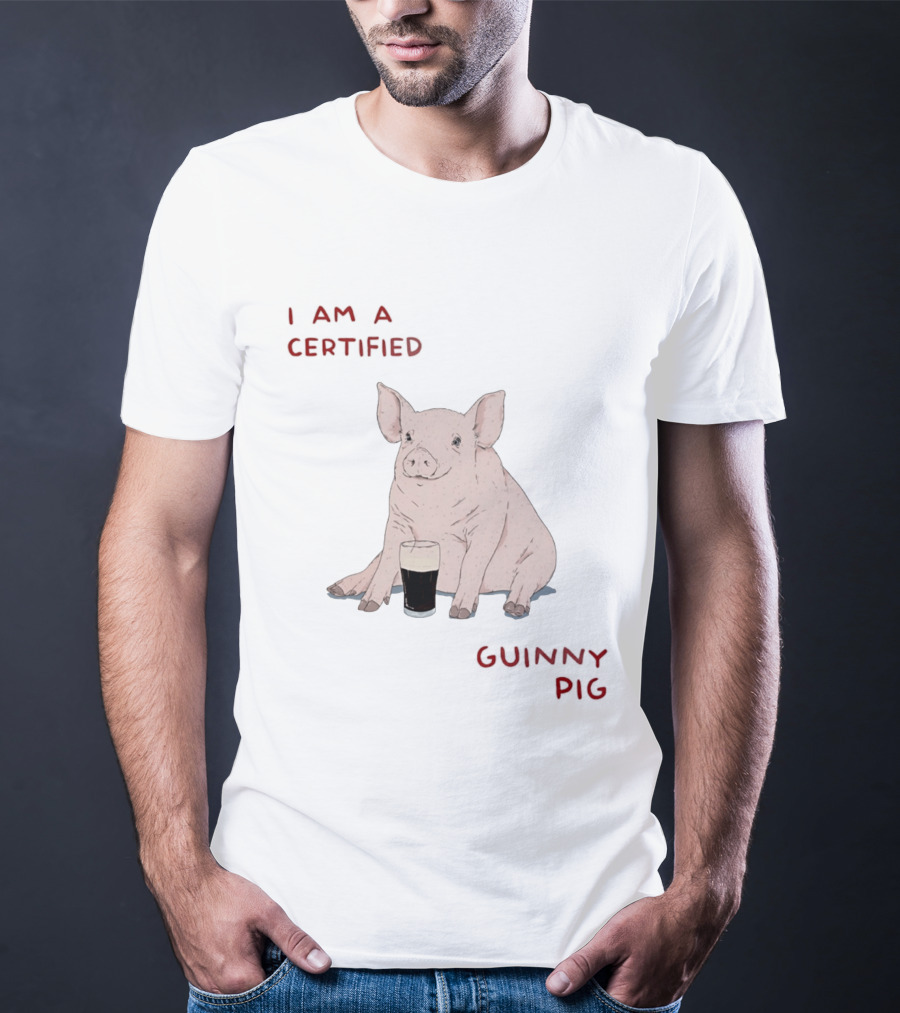 I Am Certified Guinny Pig With Beer Glass T-Shirt