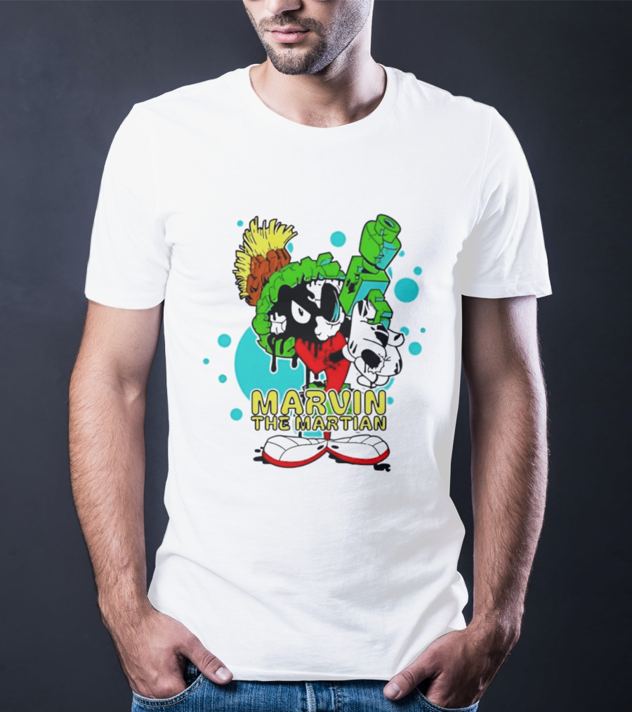 Marvin The Martian Retro Cartoon Character With Ray Gun T-Shirt