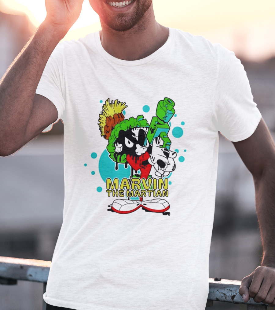 Marvin The Martian Retro Cartoon Character With Ray Gun T-Shirt