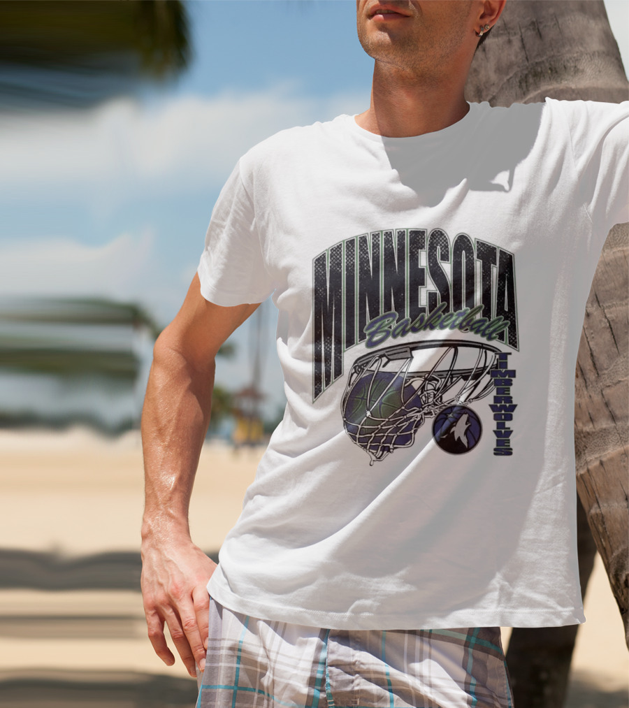 Minnesota Basketball Timberwolves Net And Ball T-Shirt
