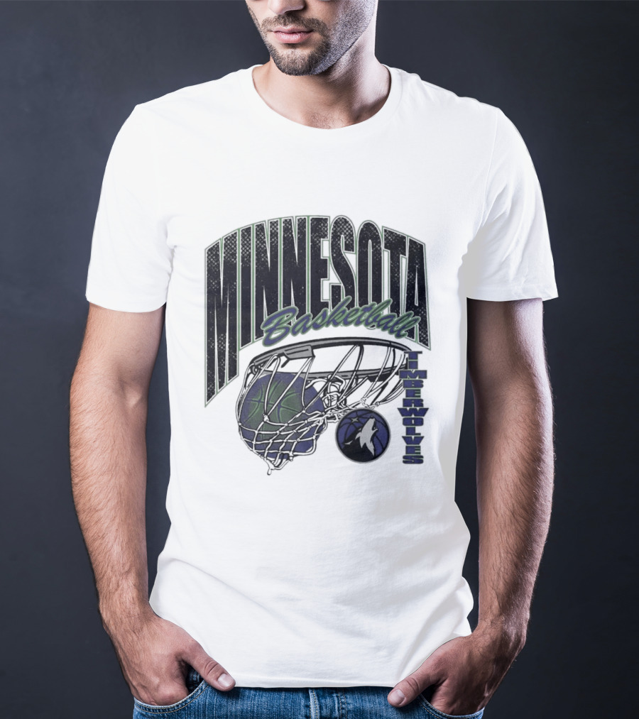 Minnesota Basketball Timberwolves Net And Ball T-Shirt