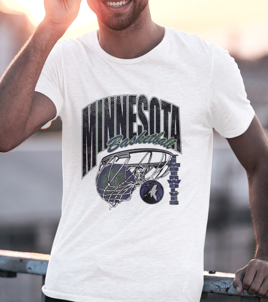 Minnesota Basketball Timberwolves Net And Ball T-Shirt