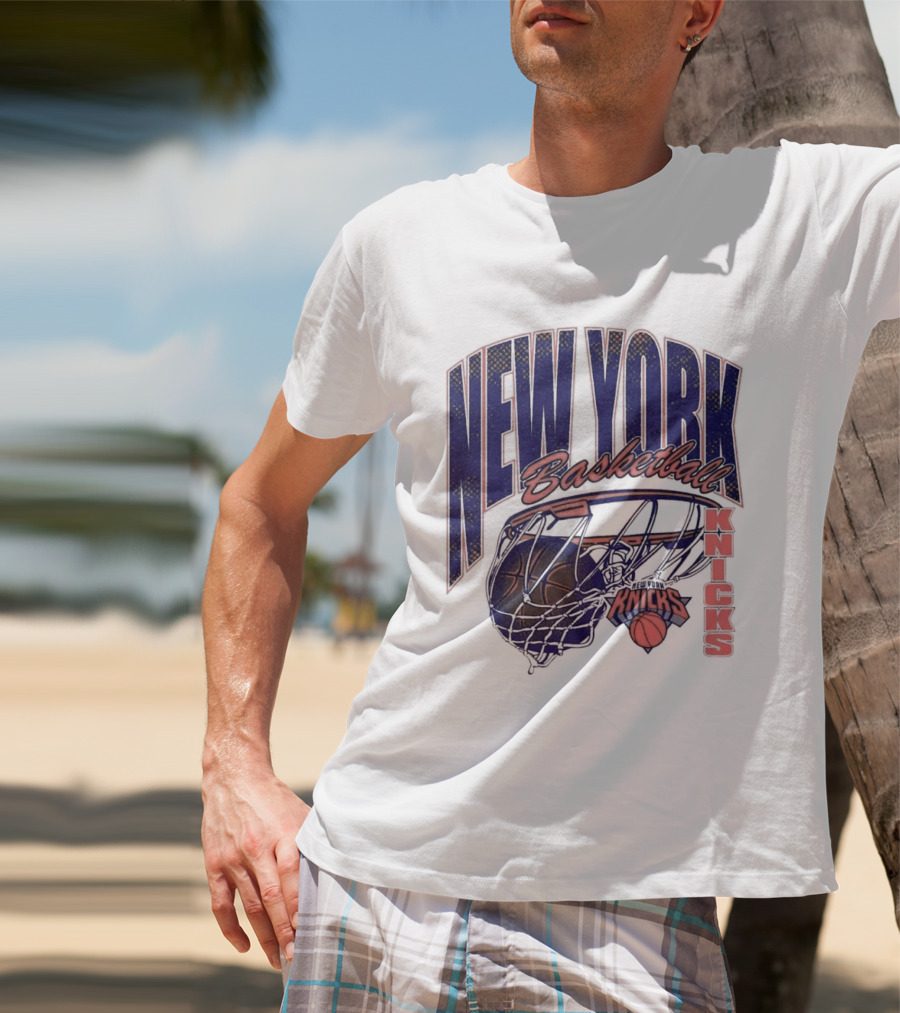 New York Basketball Knicks Net And Ball Swish T-Shirt