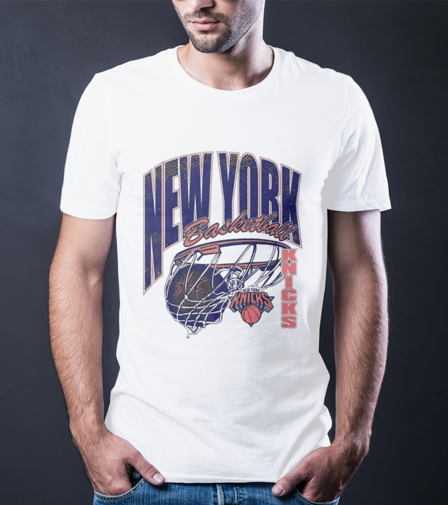 New York Basketball Knicks Net And Ball Swish T-Shirt