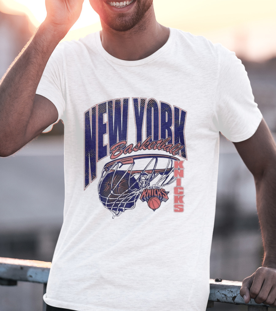 New York Basketball Knicks Net And Ball Swish T-Shirt