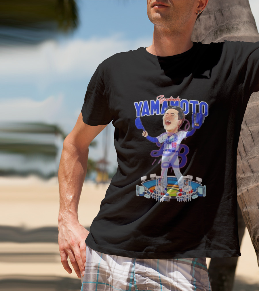 Celebrating Yamamoto Dodgers Baseball Victory T-Shirt
