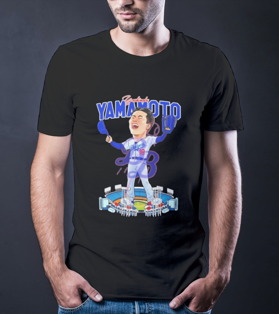 Celebrating Yamamoto Dodgers Baseball Victory T-Shirt
