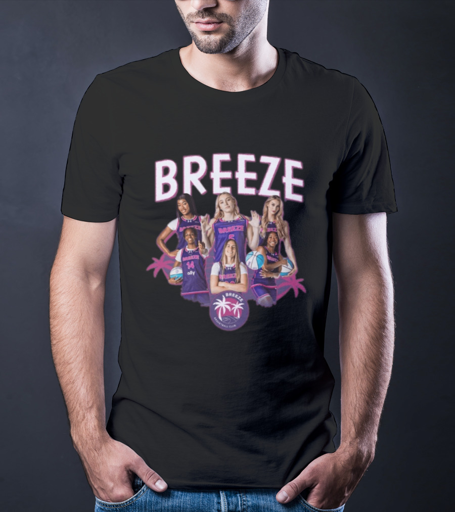 Breeze Basketball Club Team Players Palm Trees T-Shirt