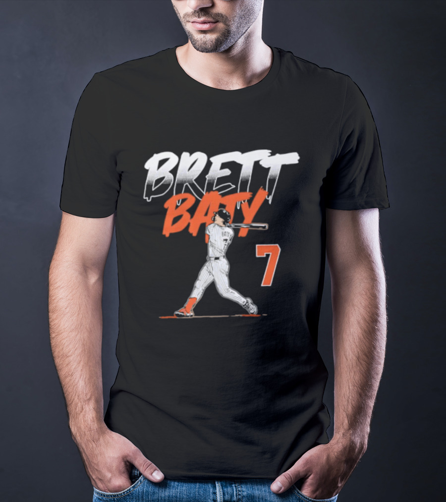 Brett Baty 7 New York Mets Slugger Swing T-Shirt