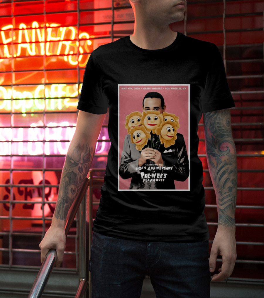 Celebrating The 40th Anniversary Of Pee Wee's Playhouse May 4th 2026 Greek Theatre Los Angeles CA T-Shirt