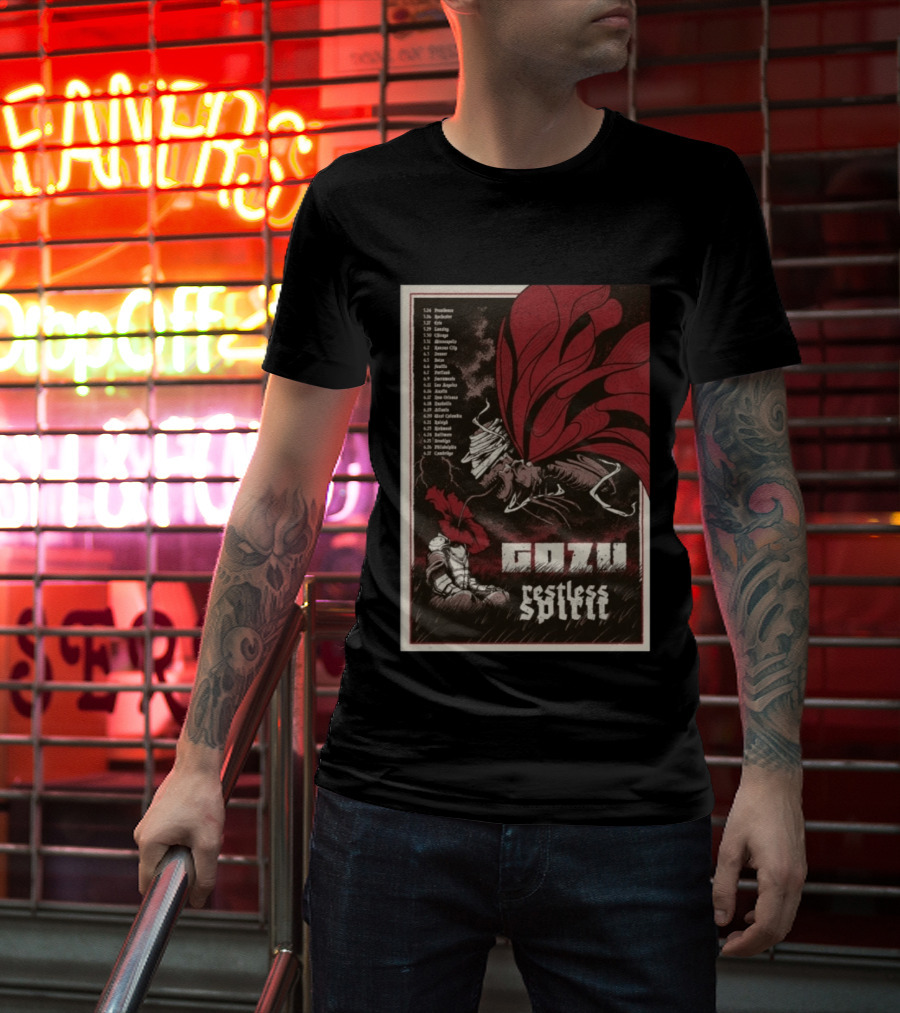Gozu Restless Spirit Tour 2026 Providence Boston NYC Los Angeles Chicago Dates T-Shirt