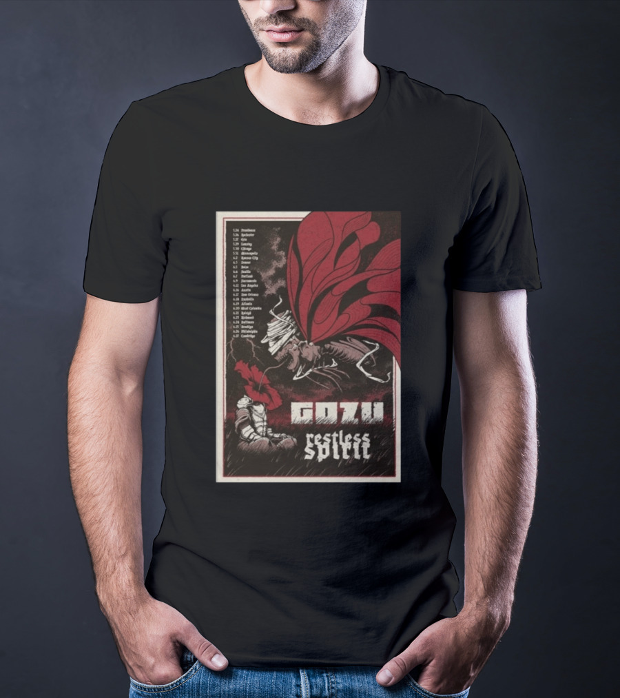 Gozu Restless Spirit Tour 2026 Providence Boston NYC Los Angeles Chicago Dates T-Shirt