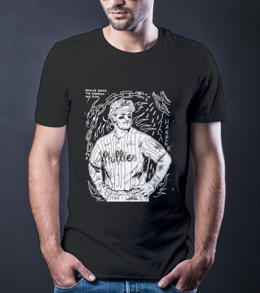 Paul Carpenter Bryce Harper Phillies Rain Or Shine The Snowman Will Rise T-Shirt