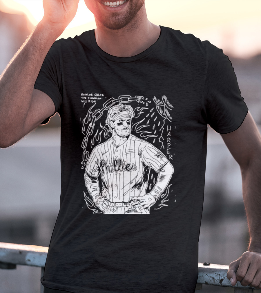Paul Carpenter Bryce Harper Phillies Rain Or Shine The Snowman Will Rise T-Shirt