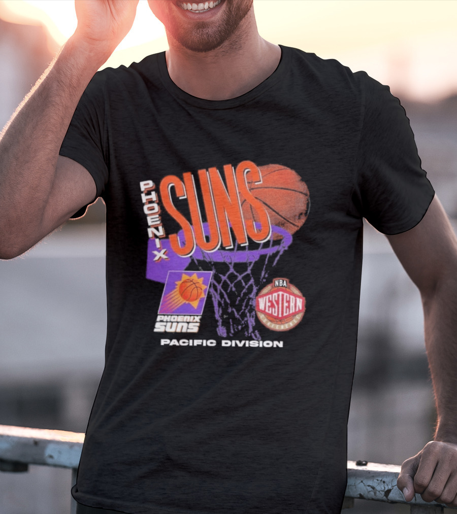 Phoenix Suns 90s Hardwood Classics Pacific Division NBA Western Conference T-Shirt