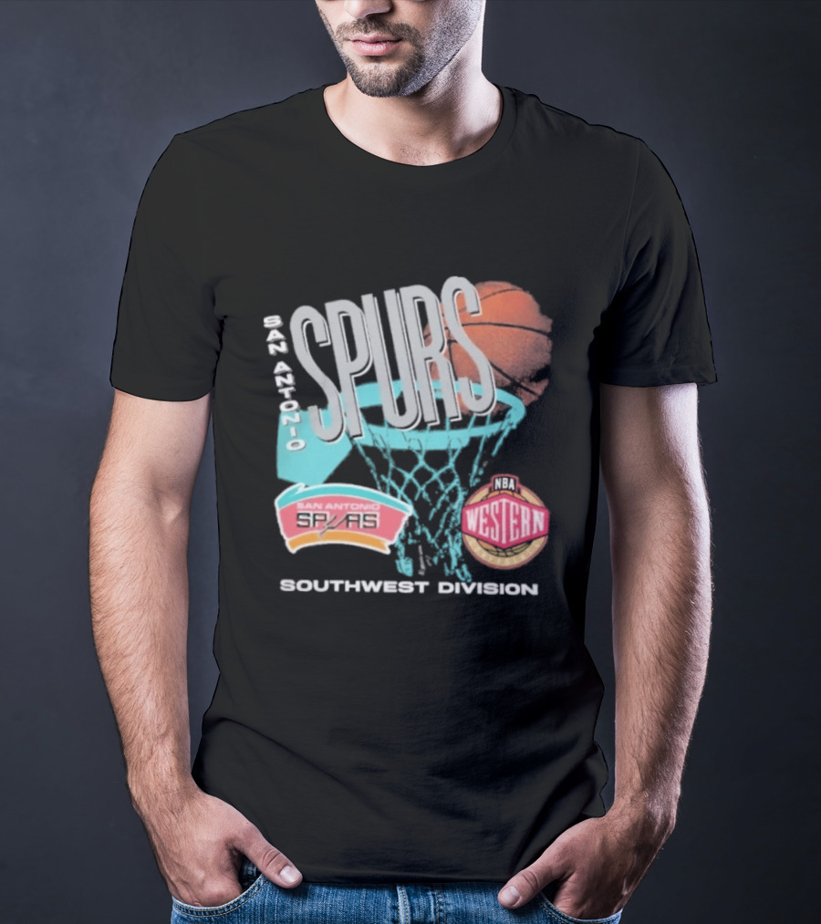 San Antonio Spurs 90s Hardwood Classics Southwest Division Western T-Shirt