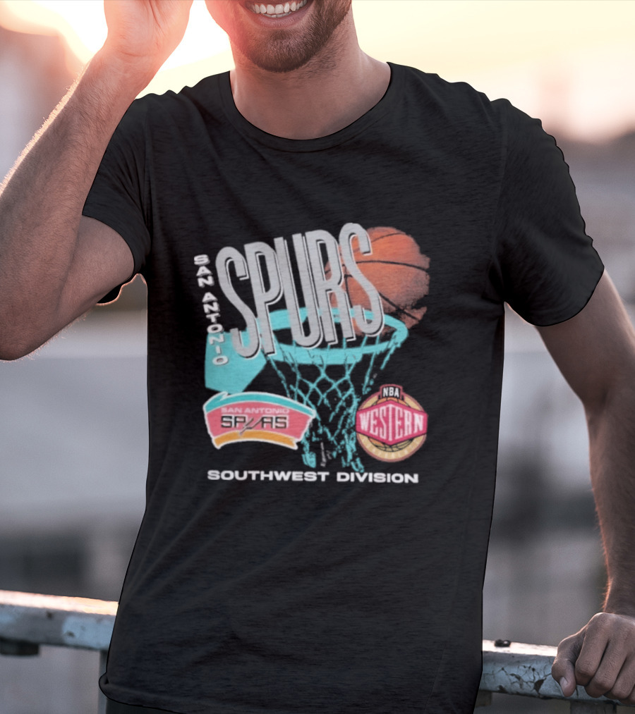 San Antonio Spurs 90s Hardwood Classics Southwest Division Western T-Shirt