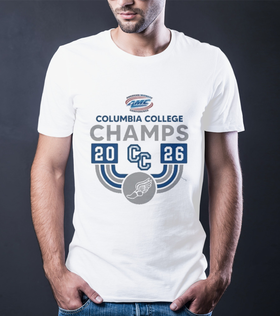American Midwest Conference Columbia College Champs 2026 CC Indoor Track And Field T-Shirt