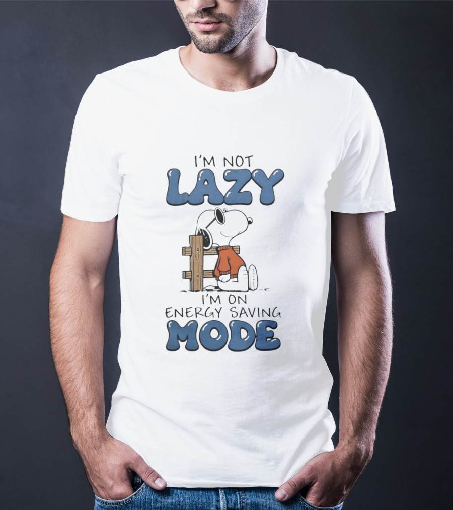 I'm Not Lazy I'm On Energy Saving Mode Snoopy Woodstock T-Shirt