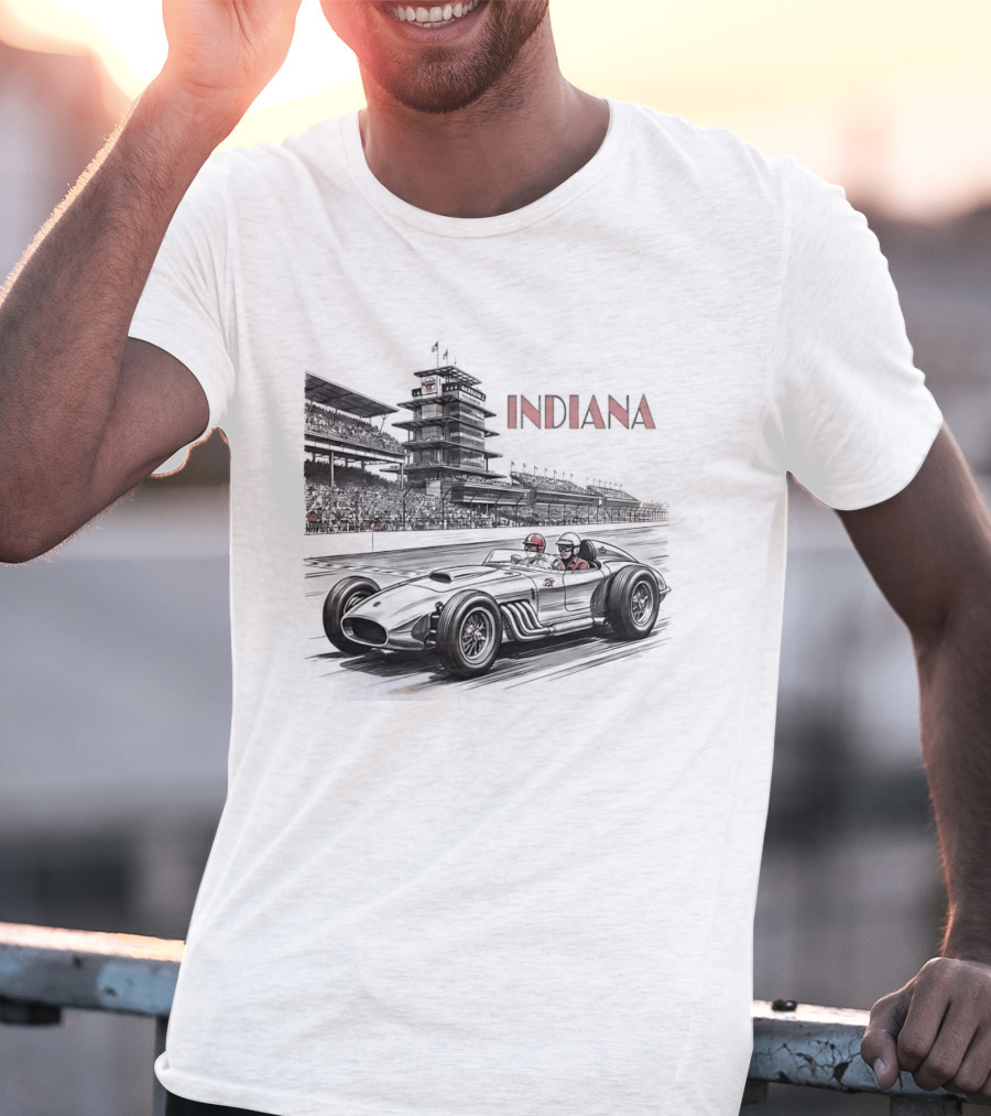 Indiana Indianapolis Motor Speedway Indy 500 Racing Car T-Shirt
