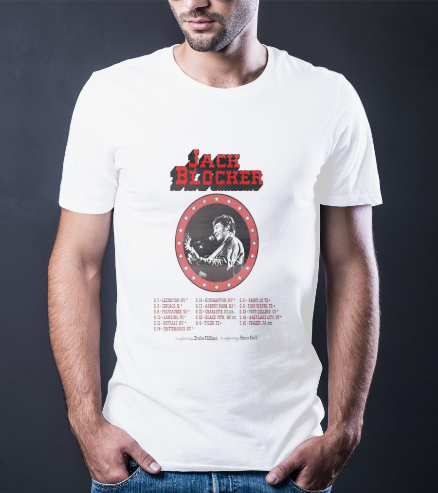 Jack Blocker 2026 Tour Live In Concert Event With Red Stars T-Shirt