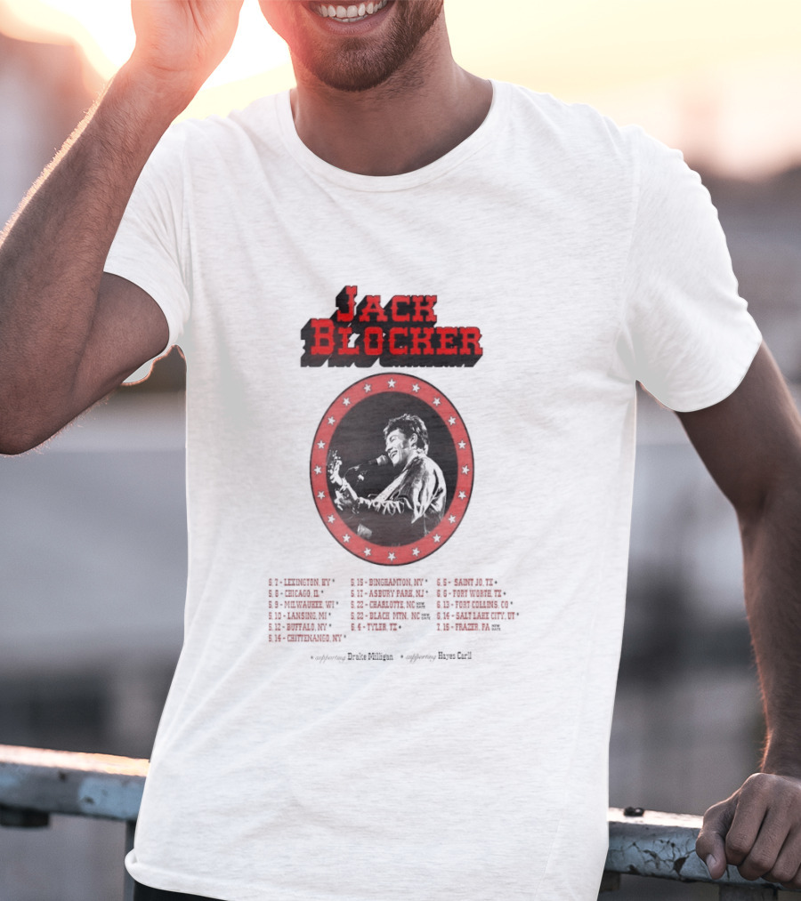 Jack Blocker 2026 Tour Live In Concert Event With Red Stars T-Shirt