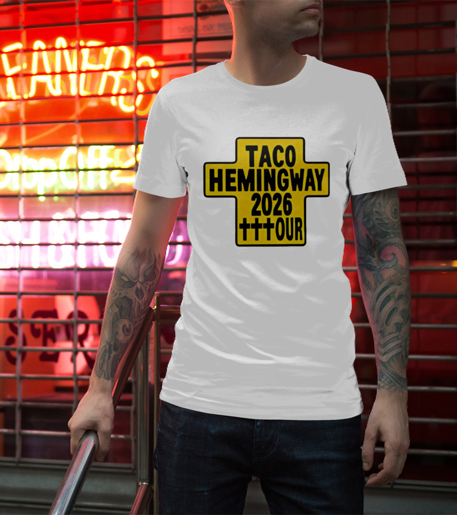Taco Hemingway 2026 Tour Cross Symbol With Triple Crosses T-Shirt