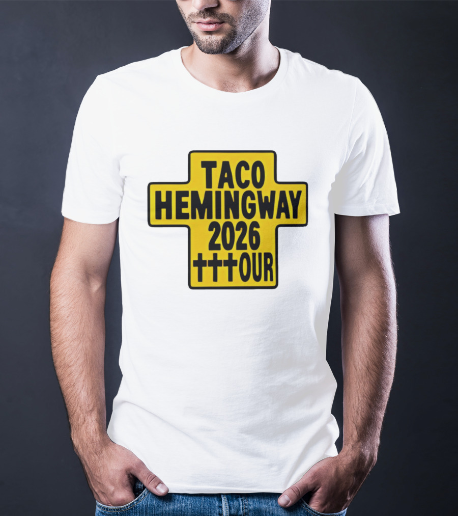 Taco Hemingway 2026 Tour Cross Symbol With Triple Crosses T-Shirt