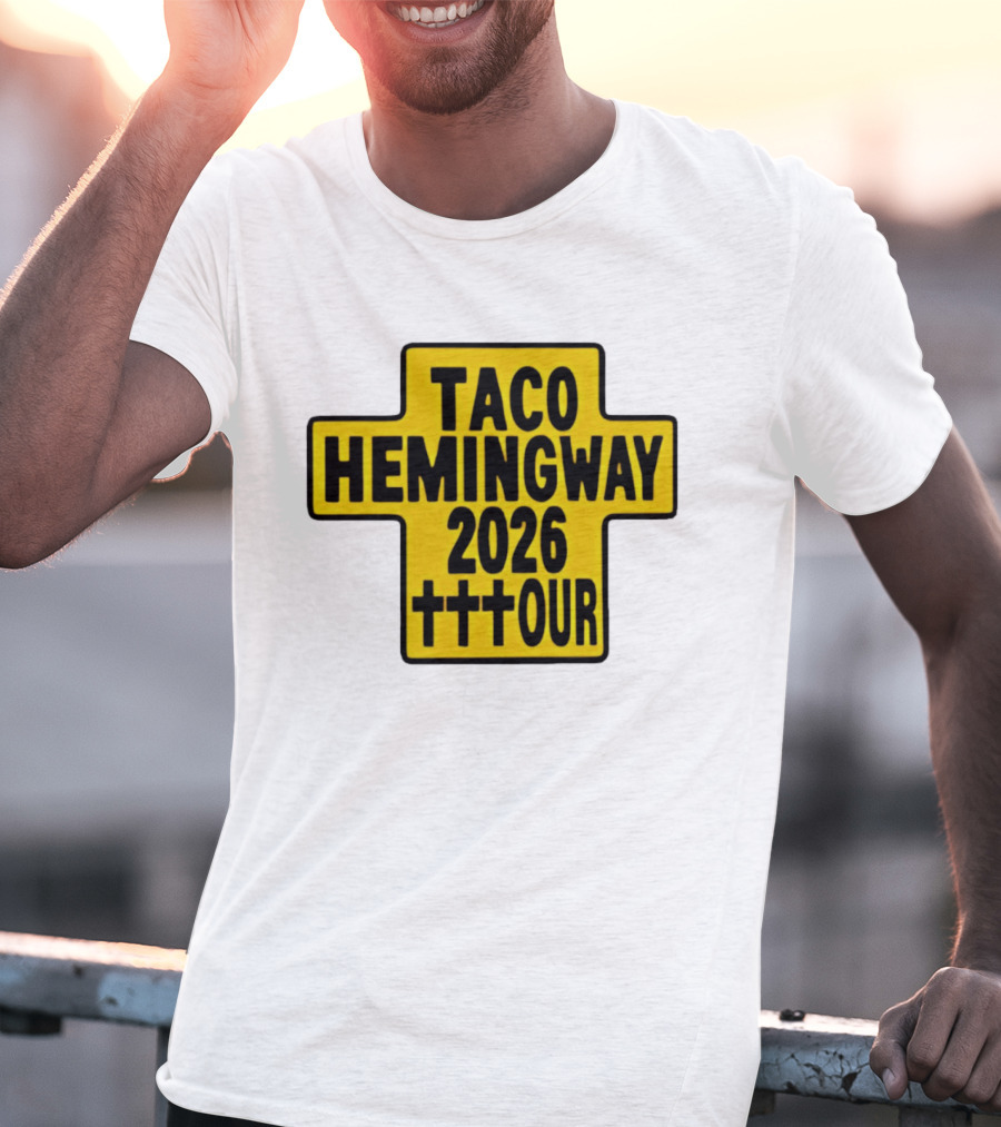 Taco Hemingway 2026 Tour Cross Symbol With Triple Crosses T-Shirt