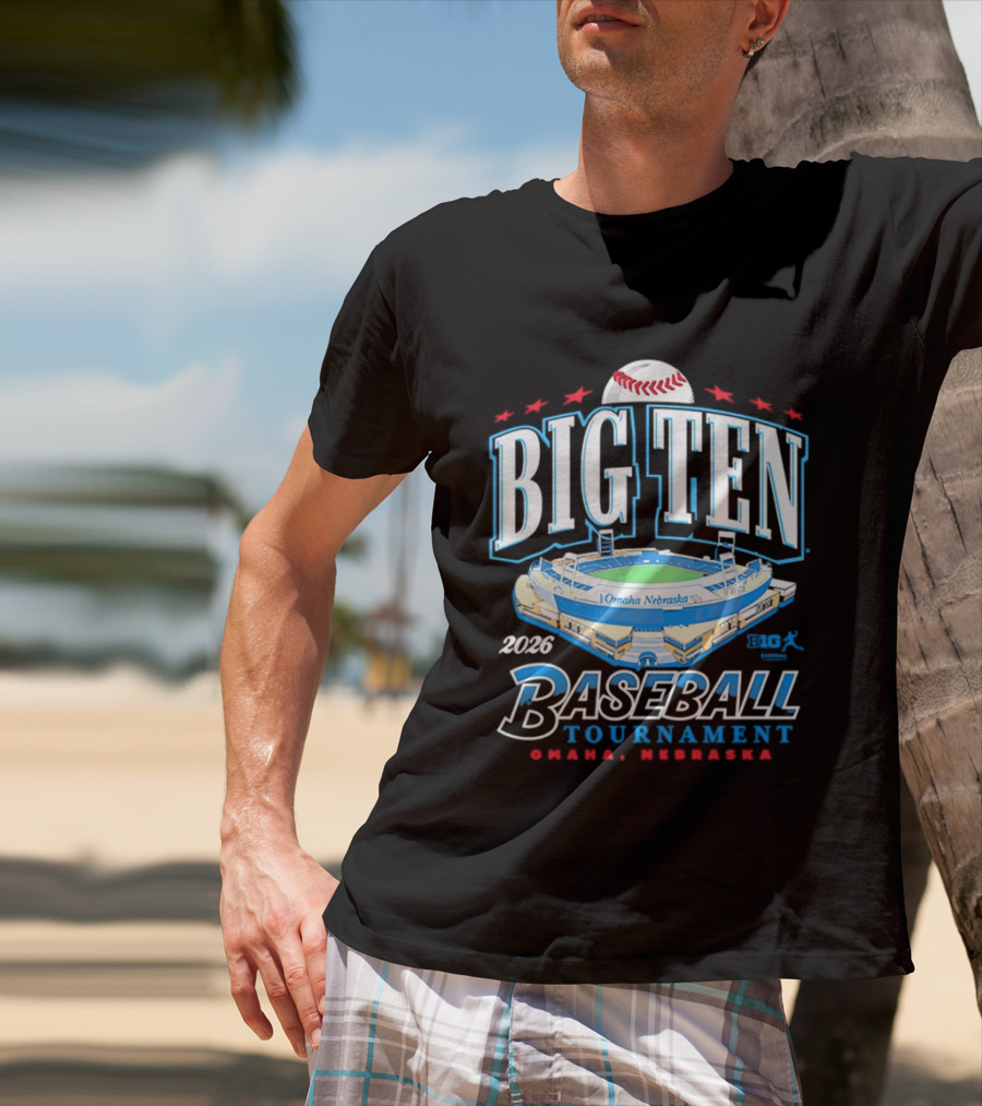 Big Ten Baseball Tournament 2026 Omaha Nebraska Stadium Event T-Shirt