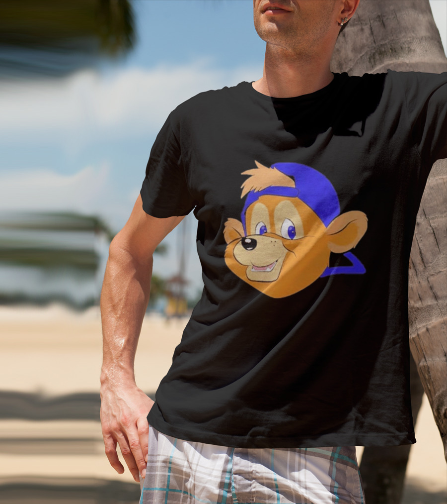 Chicago Cubs Clark Mascot Face Blue Cap T-Shirt