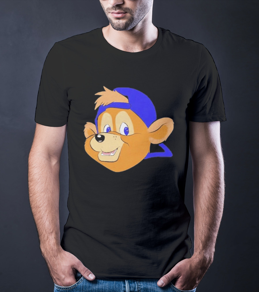 Chicago Cubs Clark Mascot Face Blue Cap T-Shirt