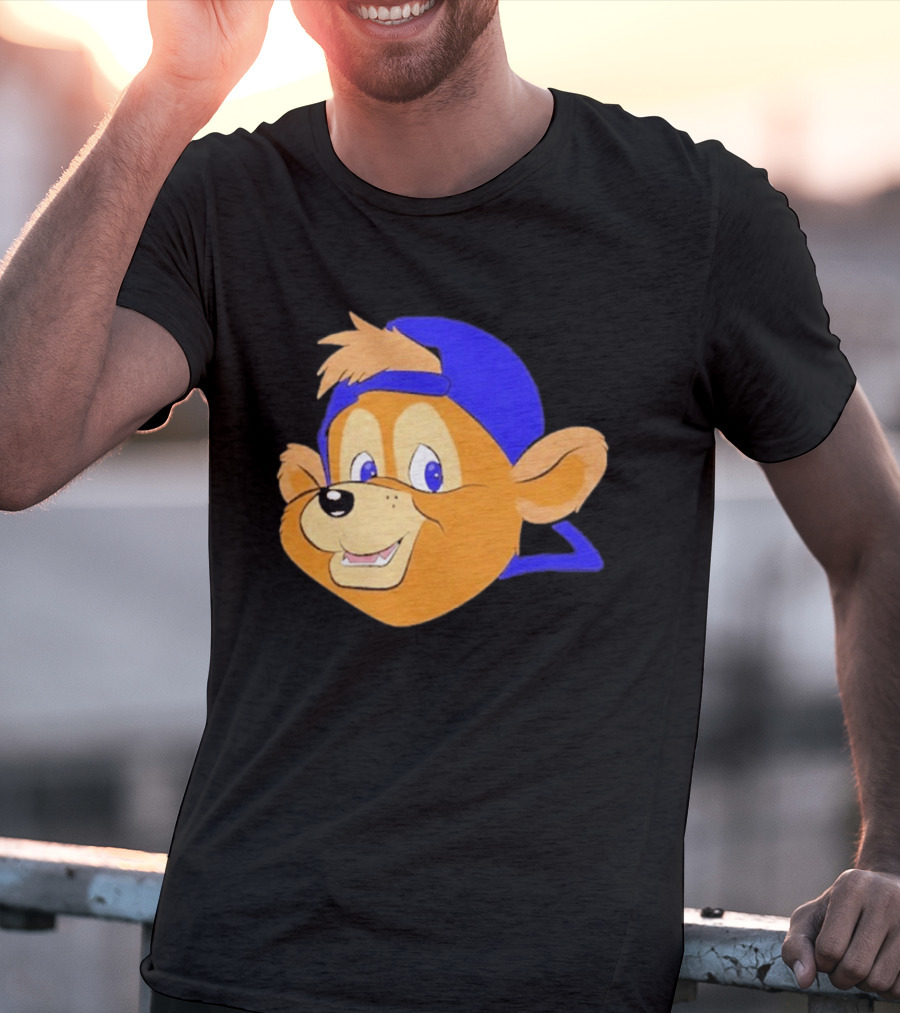 Chicago Cubs Clark Mascot Face Blue Cap T-Shirt
