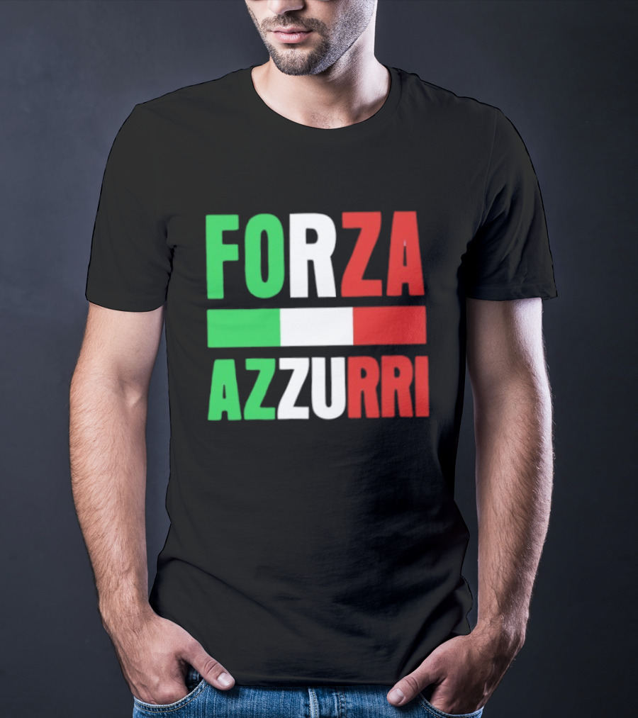 Forza Azzurri Italy Italian Flag Supporters T-Shirt
