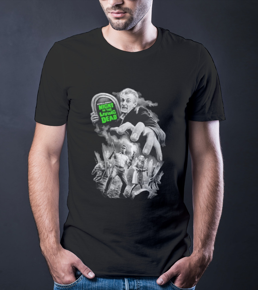 Fright Rags George A. Romero's Night Of The Living Dead Movie Zombies Graveyard Scene T-Shirt