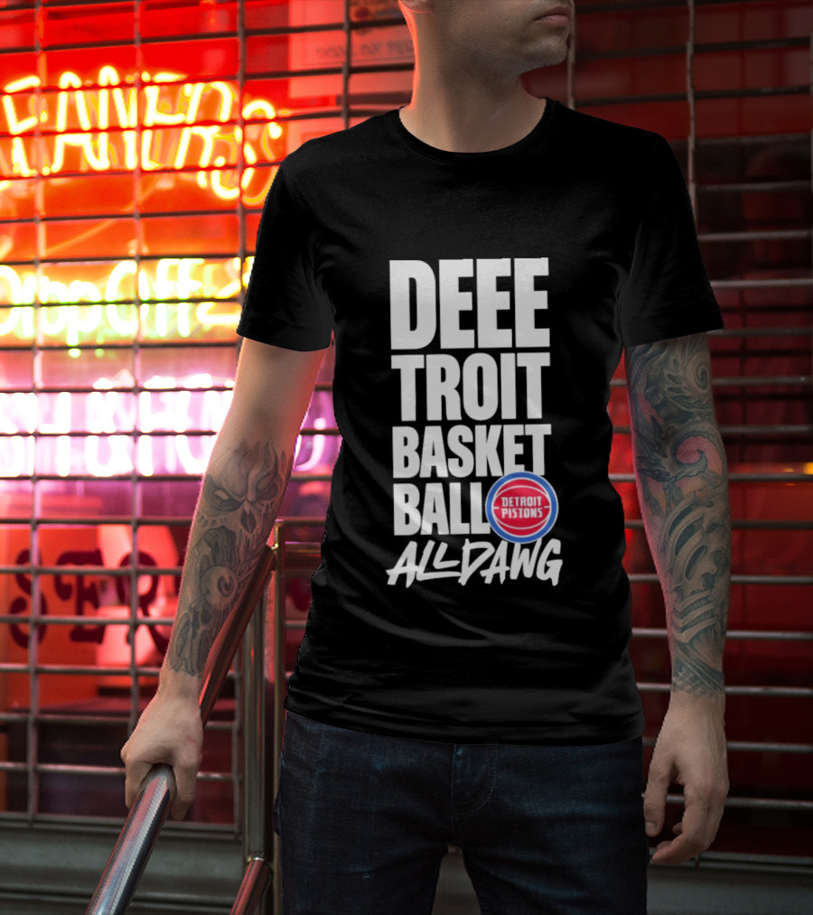 Detroit Pistons Deeetroit Basketball All Dawg T-Shirt
