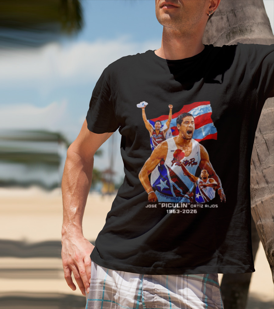 José Piculín Ortiz Rijos Puerto Rico Basketball Legend 1963 2026 T-Shirt