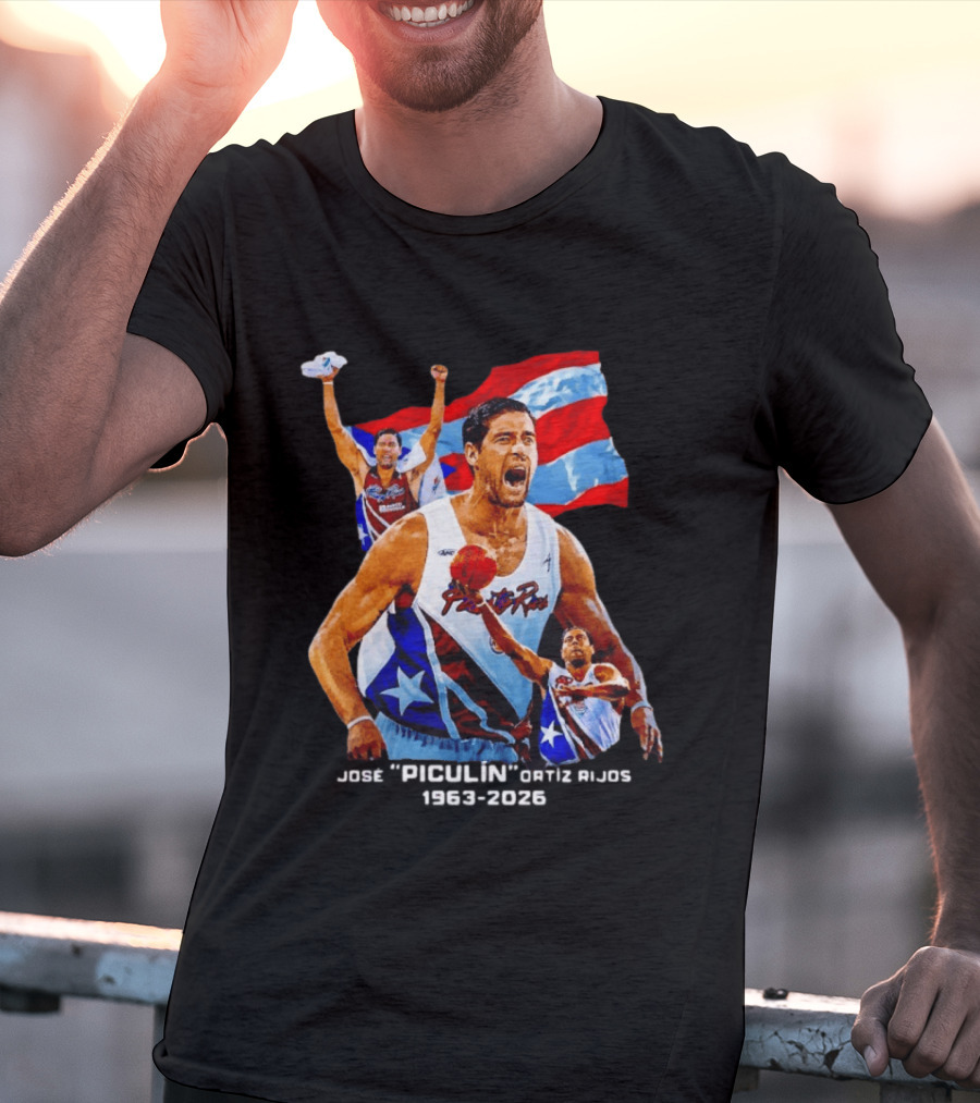 José Piculín Ortiz Rijos Puerto Rico Basketball Legend 1963 2026 T-Shirt